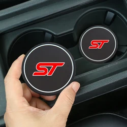 2 Stück Auto Untersetzer Wasser Cup Slots rutsch feste Matte wasserdichte Wasser Cup Matte Drink Pad für Ford St Focus x 2 Kuga Fiesta Auto Styling