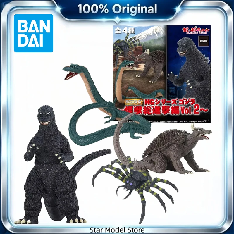 In Stock Original BANDAI HG Godzilla Monster All-out Attack Vol.2 Full Set PVC Anime Character Collectible Display