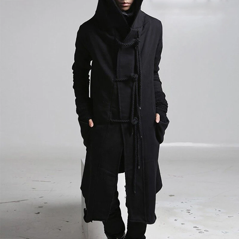 

Винтажные тонкие куртки средней длины с капюшоном, мужские осенне-зимние теплые пальто с флисовой подкладкой, мужская модная однотонная верхняя одежда с длинными рукавами