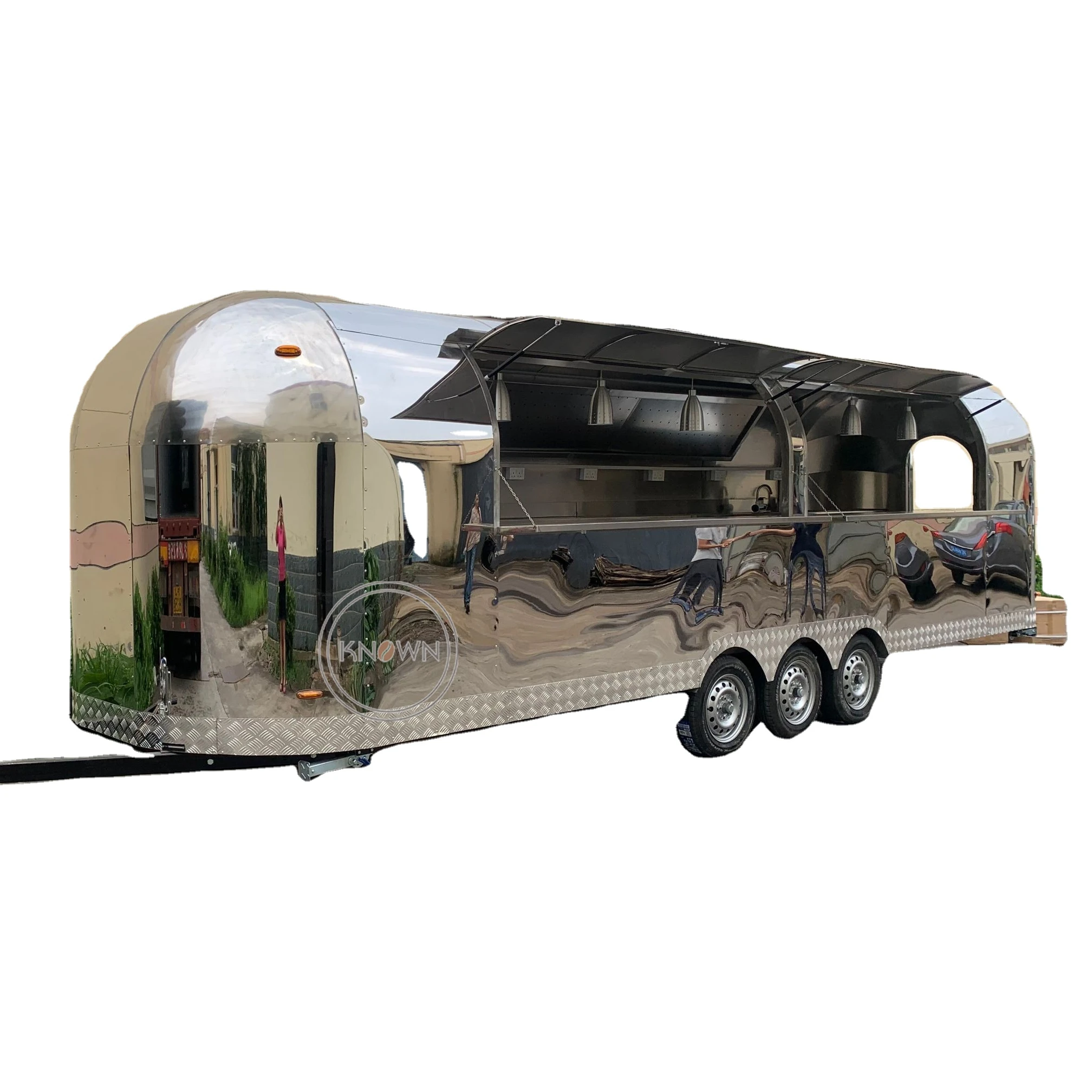 OEM 8M 26ft Length 7.2ft Width Mobile Aluminum Food Trailer Cart Hot dog Trailer Towable With Dot Certification