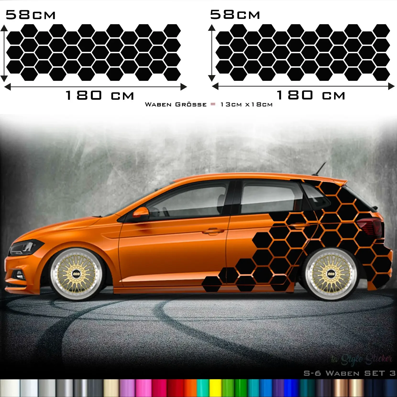 Honeycomb side door stickers rear fender stickers car stickers car accessories decoration modification custom graphic packaging