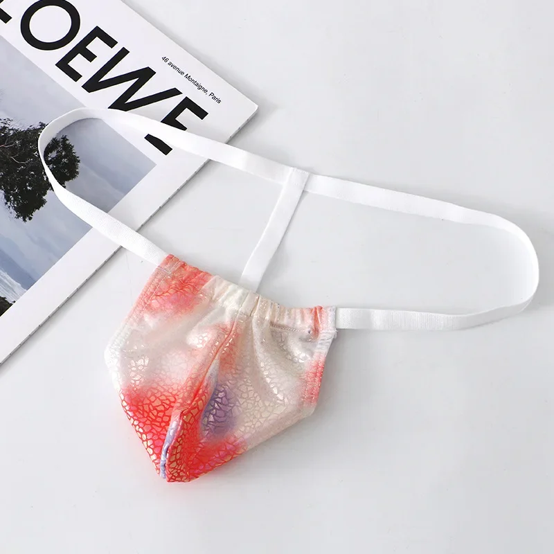 

Men's Sexy T Back Thong Gays Erotic Low Waist U Convex Pouch G-string Glossy Faux Leather Nightclub Stage Performance Underpants