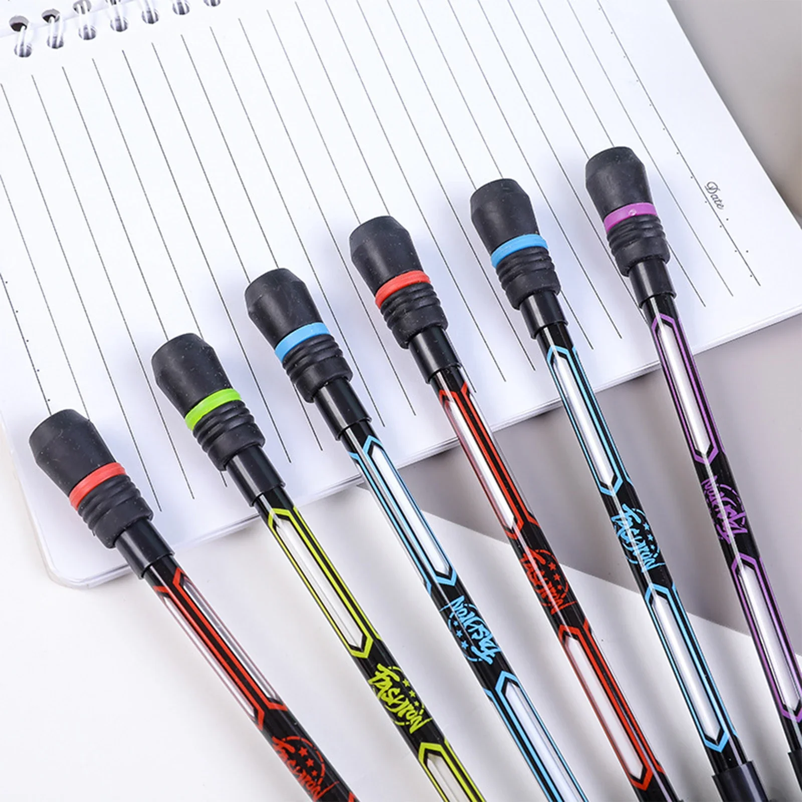 Cool Rotating LED Flash Gel Pen with Light Students Fashion 0.5mm Gaming Spinning Pens writing supplies for Kids Xmas Gift