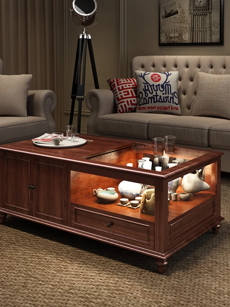 1 Automatic Lifting Kung Fu Tea Table Living Room with Light Glass Display Tea Table Automatic Water Feeding Tea Table