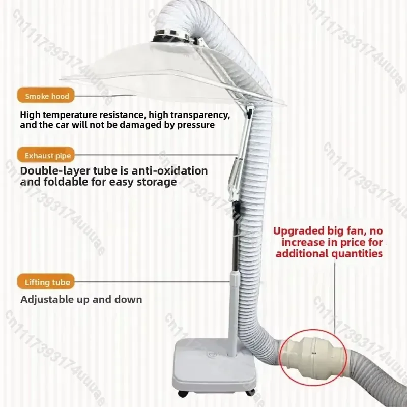 Portable Vertical Indoor Smoke Exhaust Fan with Cover Simple Ventilation Device for Air Duct Kitchen Bathroom Fume Extractor