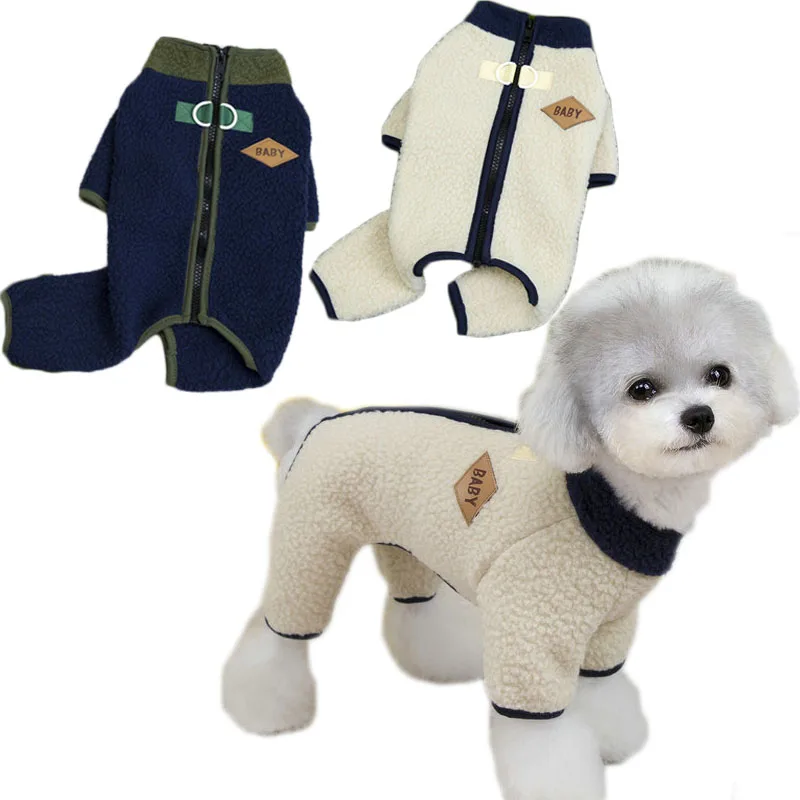 

Warm Dog Clothes Winter Fleece Dog Costume Suit Zipper Overalls Jumpsuit Pajamas For Small Dogs Dachshund Pet Things Supplies XS