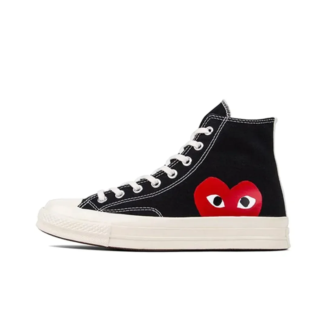 Converse 1970s Chuck Taylor All Star X CDG High Love co-branded high-top trend wear casual plate shoes black