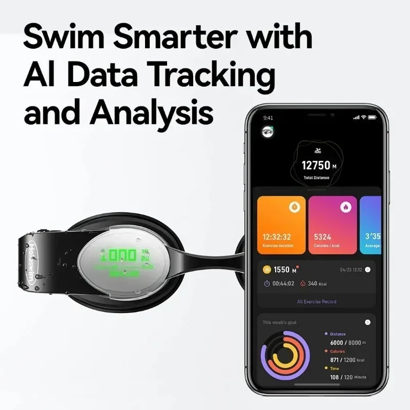 Holoswim Smart Swim 2s AR Swimming Glasses Real-time Near-Eye Display for Key Metrics Swimming Data Tracking