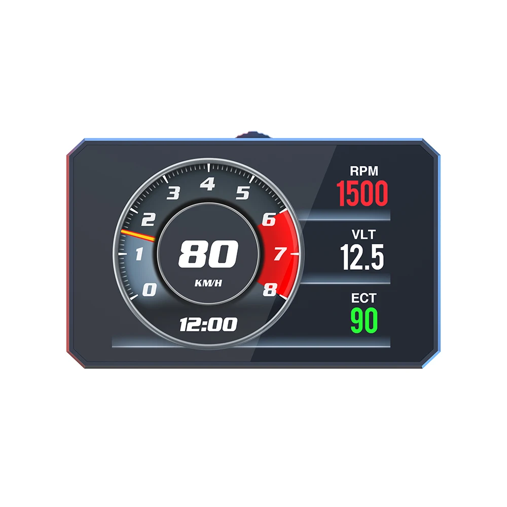 12-languages P16 3inch HUD OBD Gauge with multi-alarms Multi-display interface Head up Display Car Meter Gadgets for Most Cars