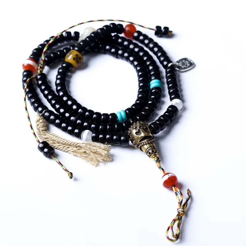 Handwoven Coconut Shell Tablet Bead Universal Pendant Necklace Cord Ethnic Style Prayer Lucky Jewelry Hanging Rope Gifts