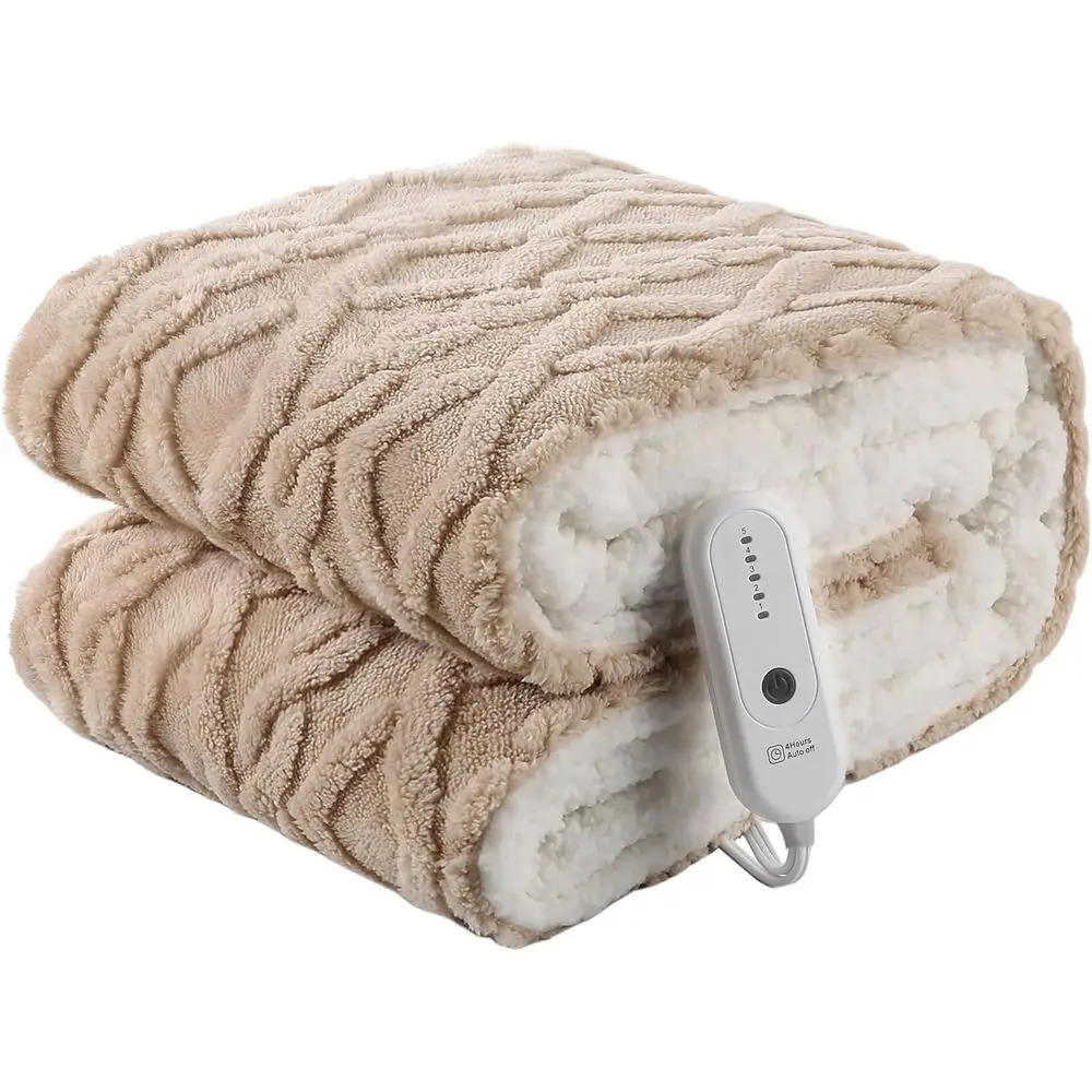 

Одеяло с электрическим подогревом 50x60 дюймов с подогревом, 5 уровней нагрева и 4 часами автоматического размера, уютное одеяло из шерпа или Co