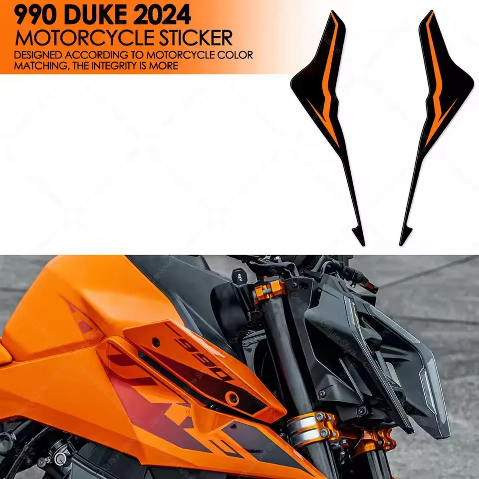 Motorcycle Accessories Motorcycle Headlights on Both Sides Sticker Protector 3D Resin Sticker For 990 Duke 990Duke 2024