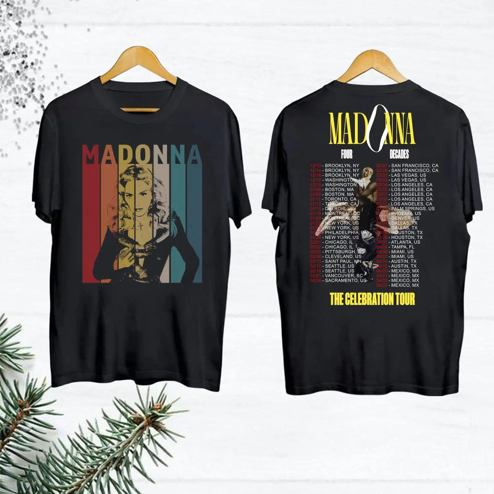 Madonna 90s Vintage Shirt, 2024 Tour Madonna The Celebration T-Shirt, Four Decad