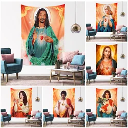 Snoop Dogg Jesus gobelin wiszący na ścianę zabawny Meme gobelin estetyczna dekoracja pokoju joga dywan tło tkaniny wystrój domu