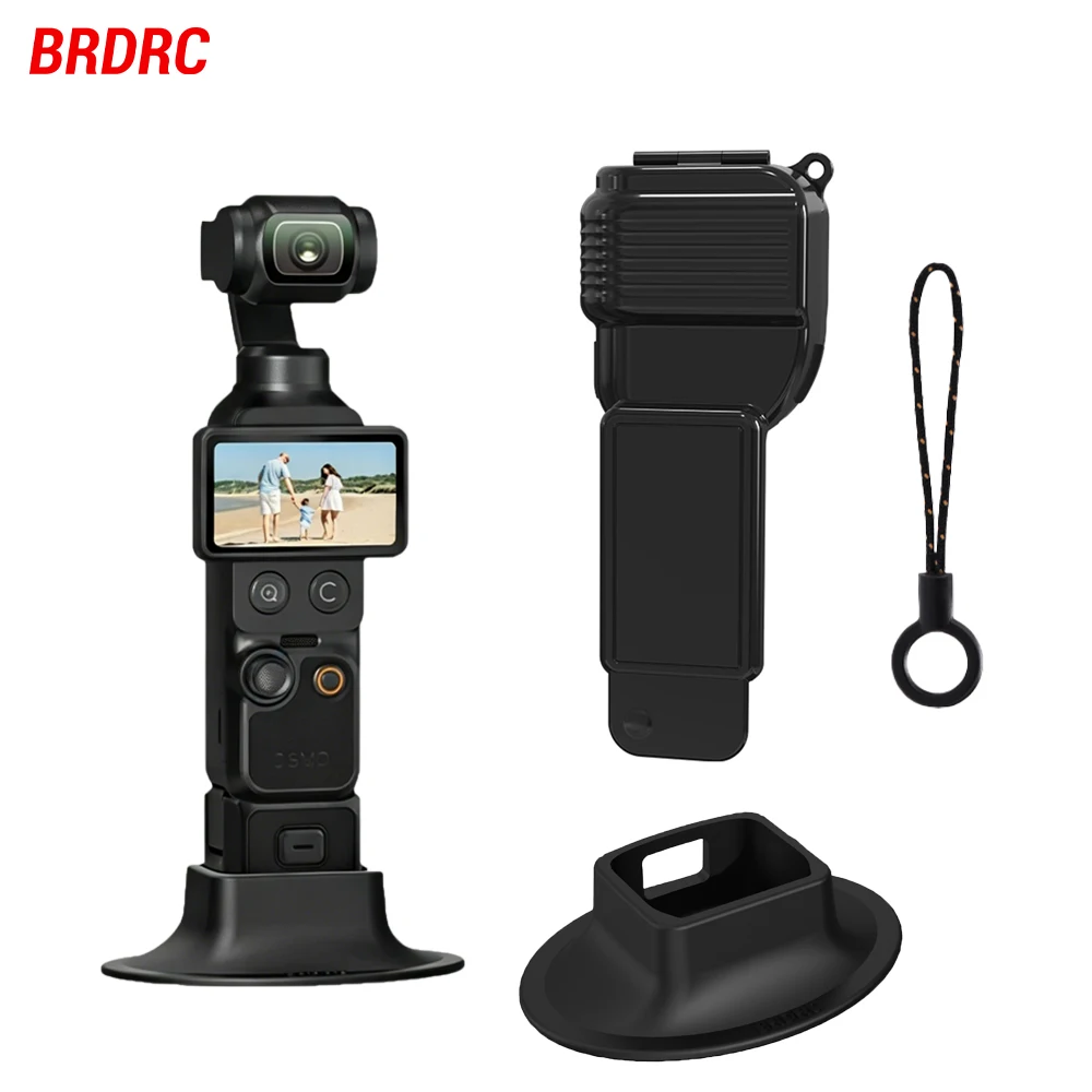 Защитный чехол BRDRC для камеры DJI Osmo Pocket 4, аксессуары, откидная крышка, устойчивая к царапинам, силиконовая основа, крышка объектива