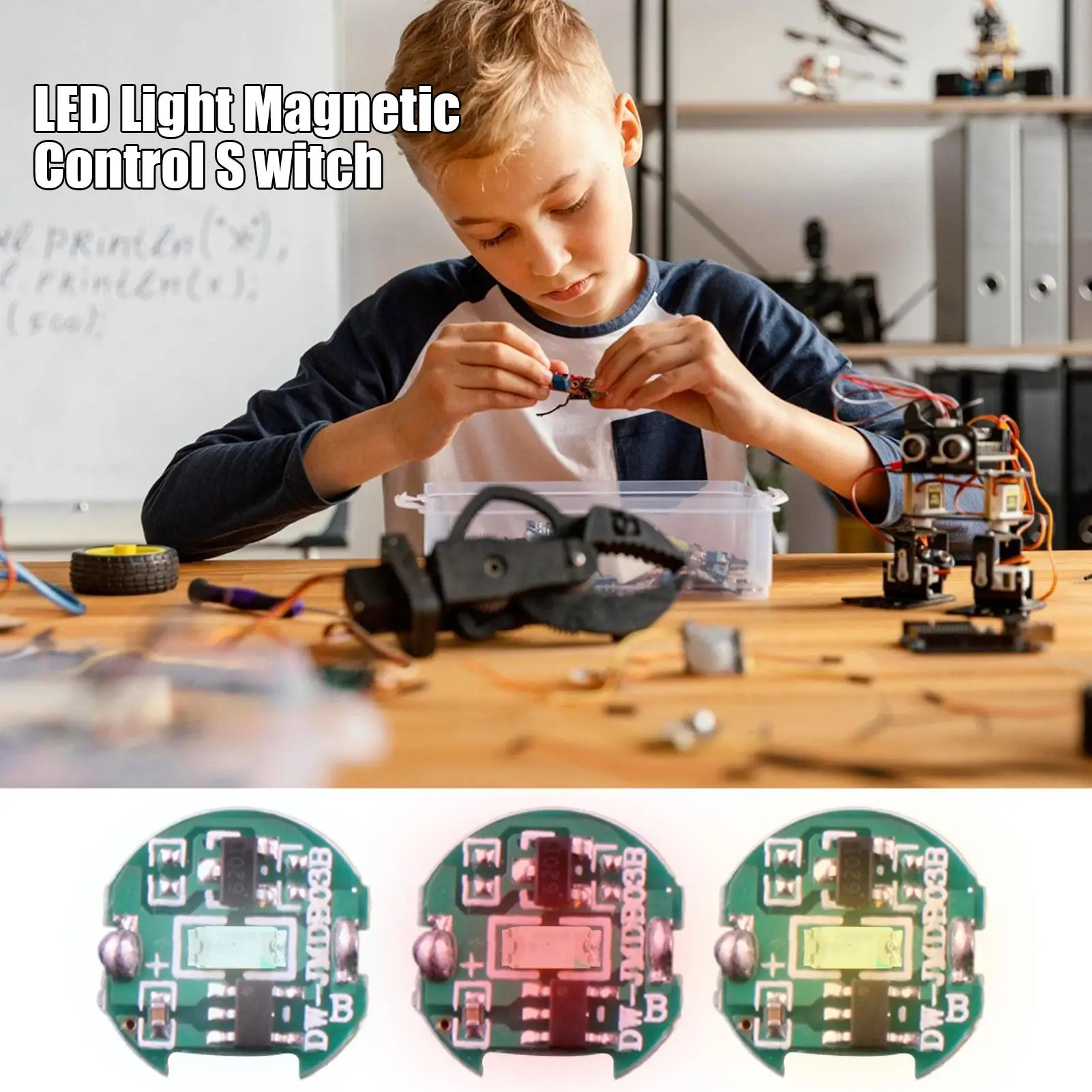 Magnetic Control LED Light Mini Wireless LED Lamp Induction Switches Battery Magnet Lighting Robots Model Scene DIY Model Lamp