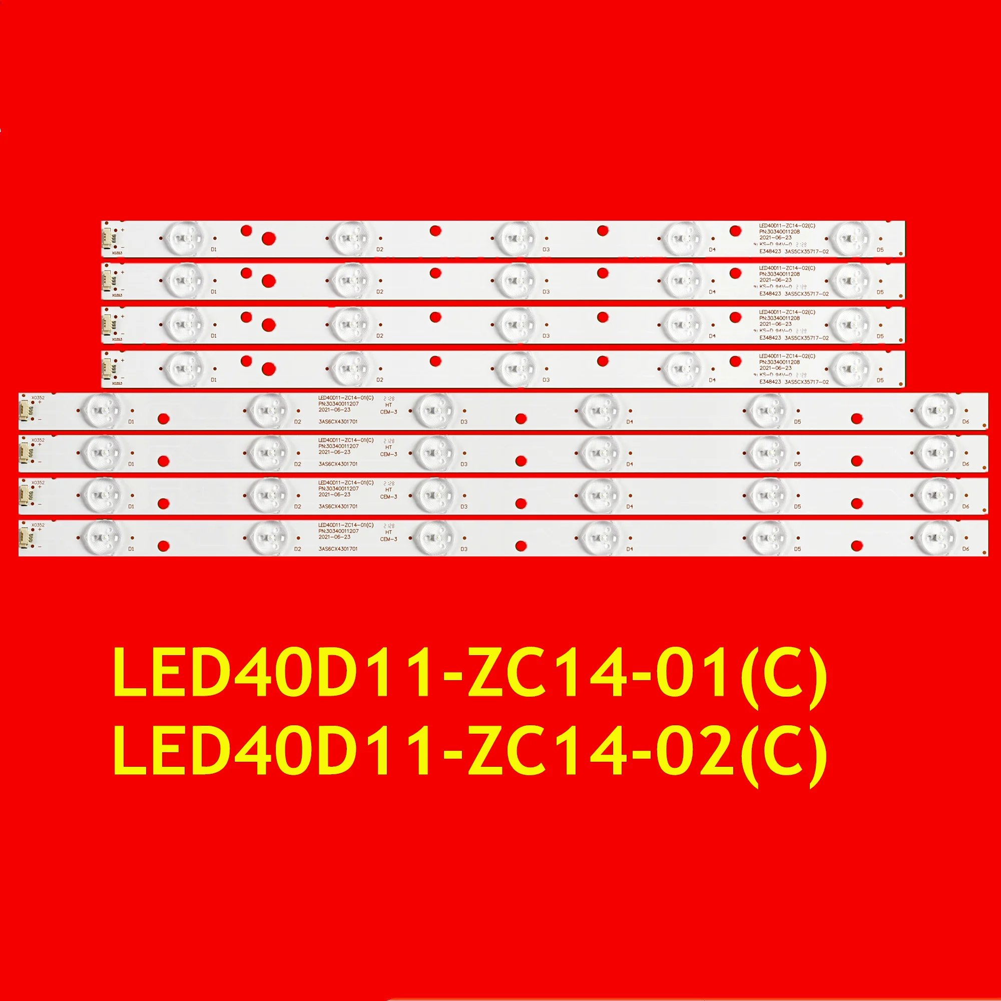 LED Strip for LE40M600F LE40D8810 LE40M600CF LE40F3000WX D40MF7090 LT-40M645 LT-40M445 LT-40C540 LED40D11-ZC14-01(C) 02(C)