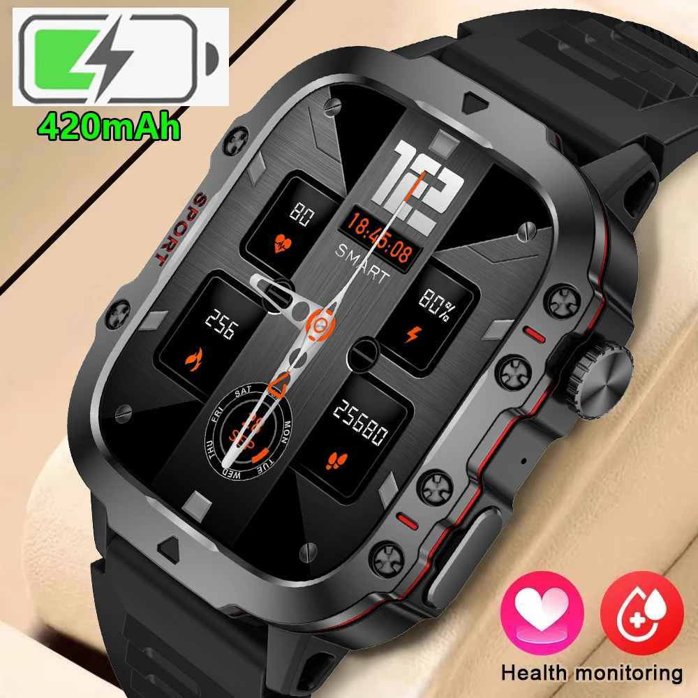 

LIGE 2025 Smart Watch for Men 1.96"Sport Fitness Tracker 3ATM Waterproof Men Blood Pressure Health Monitoring Smartwatch Android