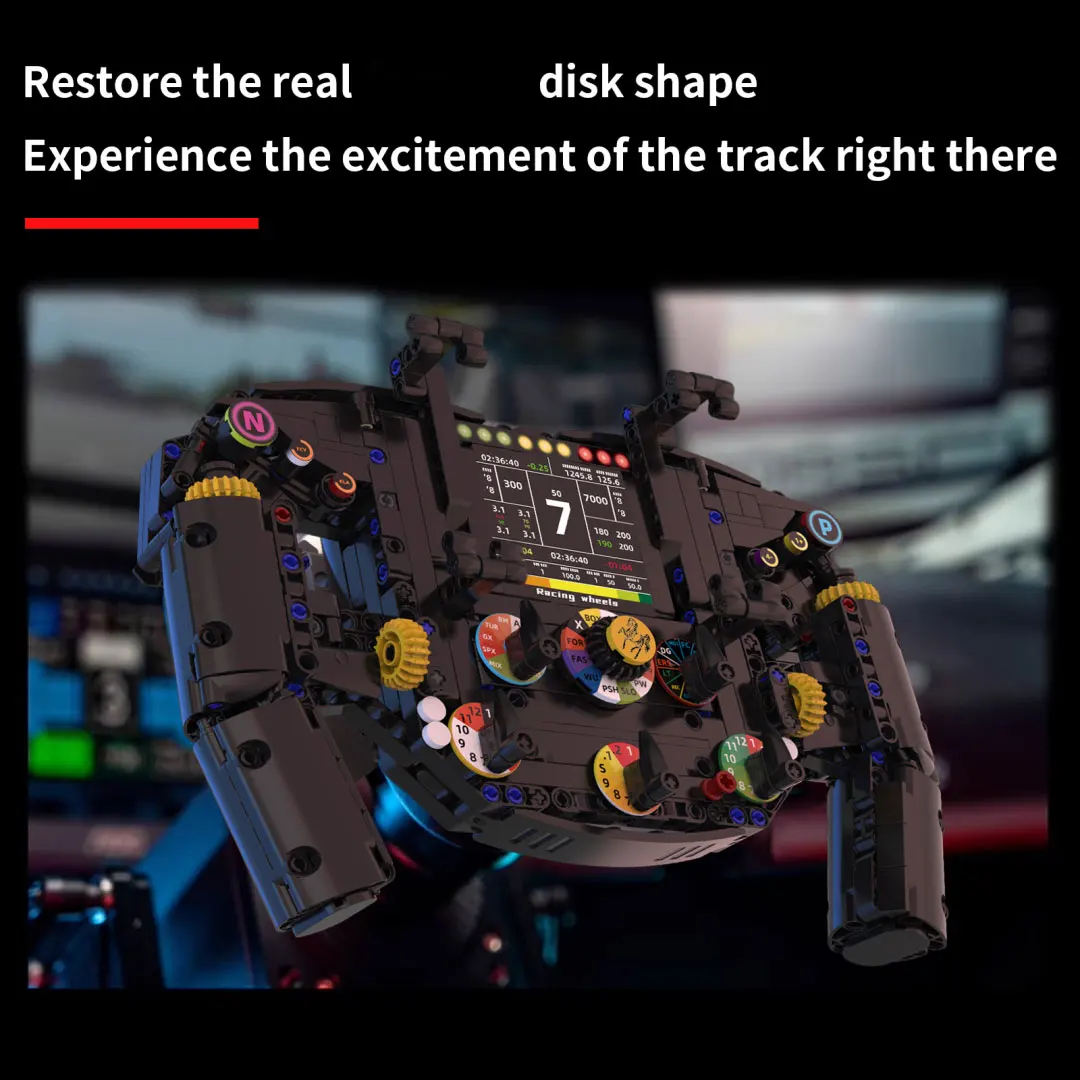 Modelos de volante blocos de construção simulação rodas de corrida modelo com suporte do telefone móvel montagem brinquedo criativo presente natal