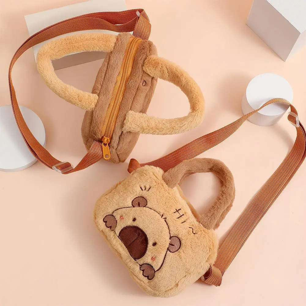 Fashion Cartoon Plush Bag Anime Peripheral Products Capybara Crossbody Bag Cute Plush Doll Bag for Kids Gift