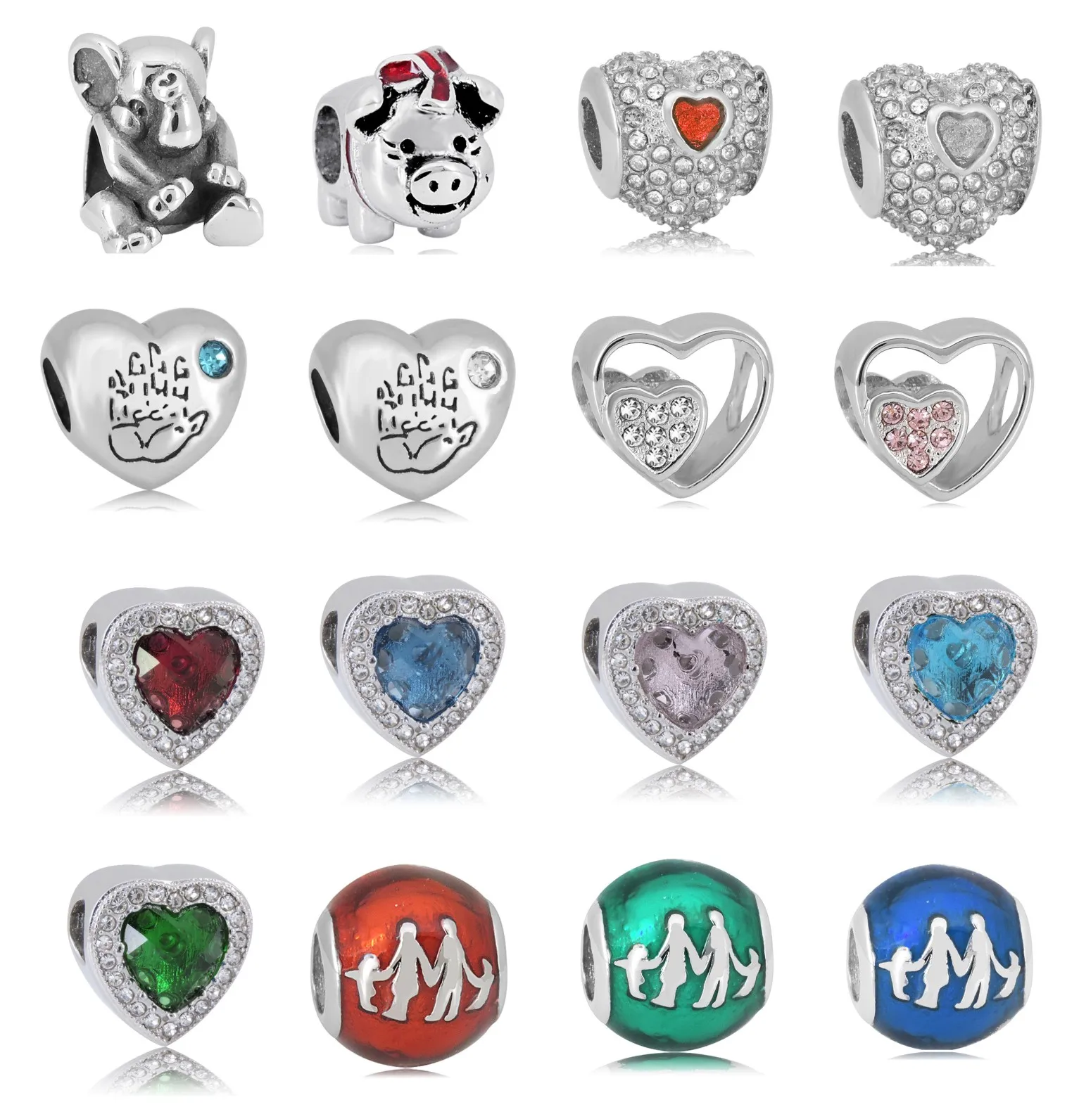 3pcs/lot Infinity Love Mum Heart Mom Dangle Charm Fit Charm Stainless Steel Pandoraer Beads dijes de acero inoxidable