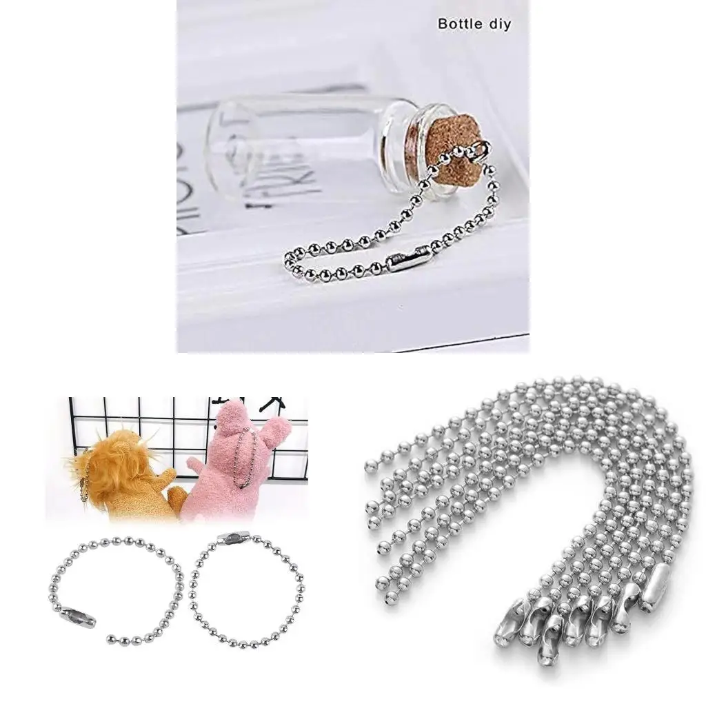  150Pcs/set Round Bead Connector Clasp 1.5 mm Diameter Ball Chain Keychain Rings