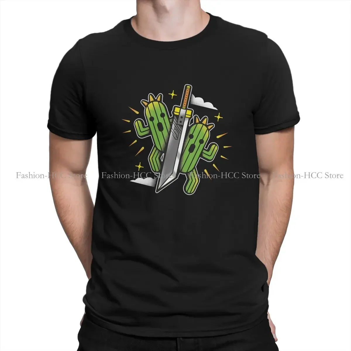 

Cactuar Cloud Sword Style TShirt Final Fantasy XIV Top Quality Hip Hop Gift Clothes T Shirt Short Sleeve Hot Sale Polyester