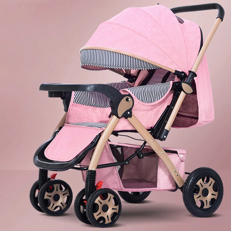 Baby walking baby stroller can sit and lie down portable folding high landscape bidirectional baby stroller