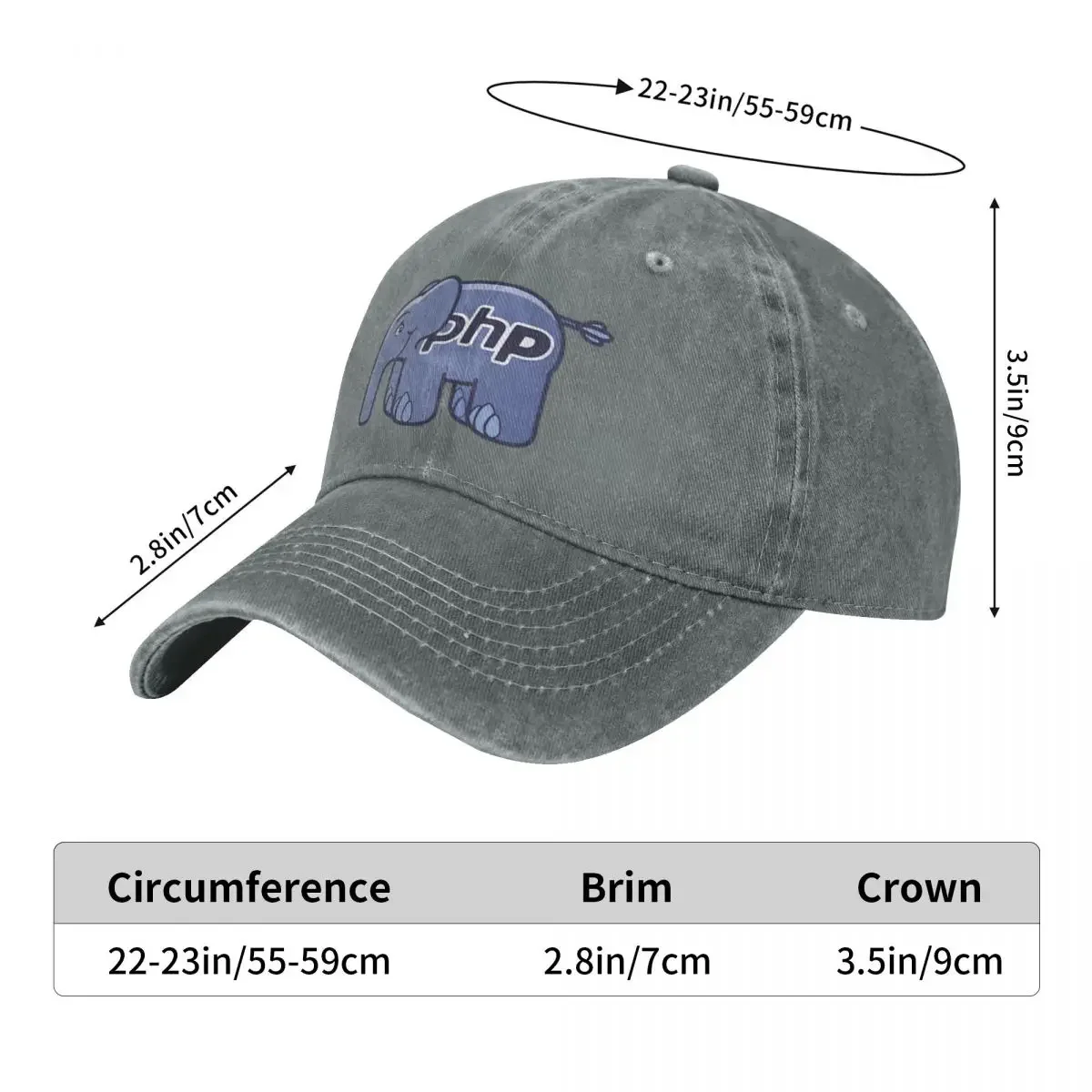 PHP ElePHPant Logo Casual Outdoors A Baseball Cap