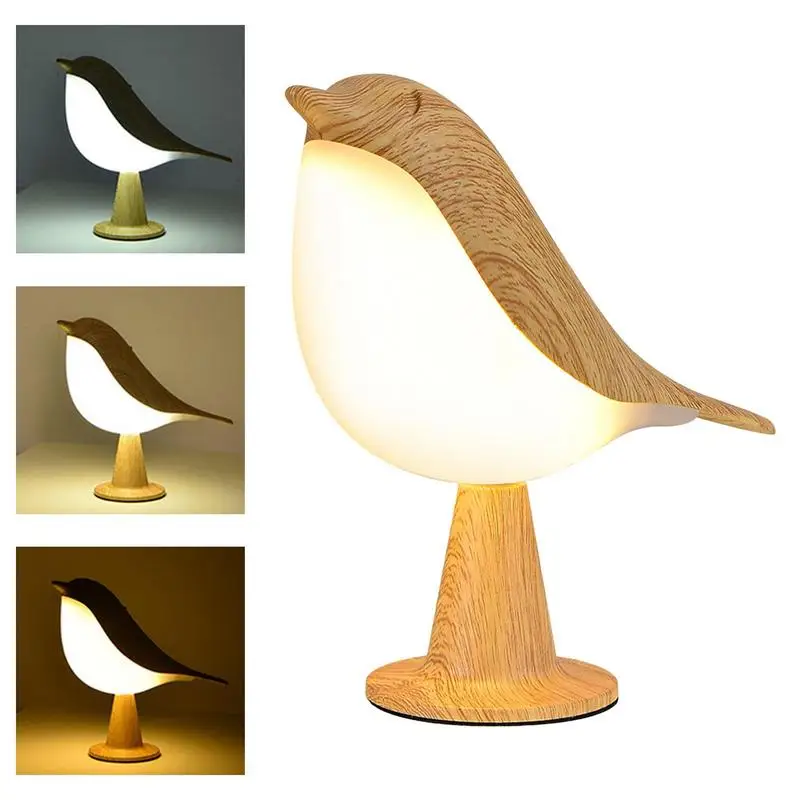 3 Modes Bedside Lamp Creative Touch Switch Magpie Bird Night Lights Dimming Brightness USB Rechargeable Reading Lamp