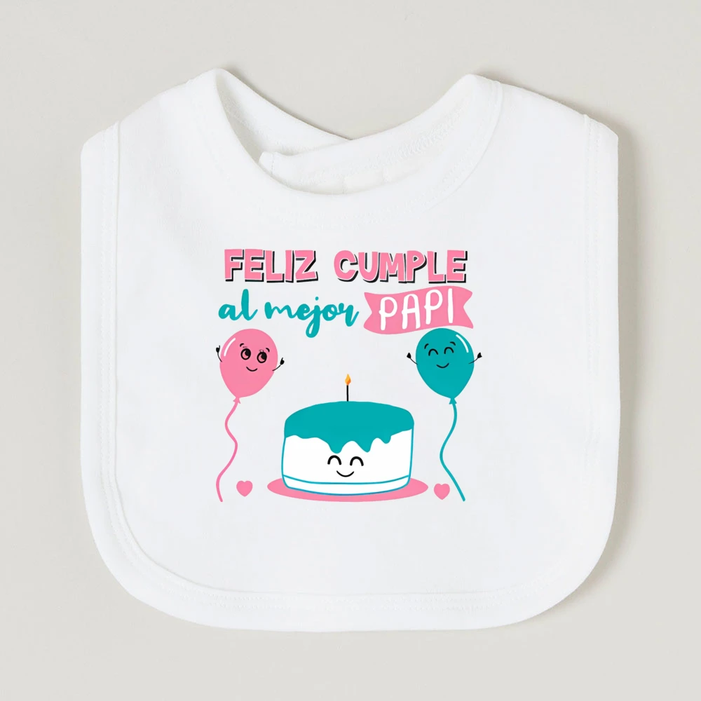 Feilz Cumple Papi Pattern Print Baby Bib Cotton Comfy Soft Infant Saliva Towel Fashion Newborn Burp Cloths Best Surprise for Dad