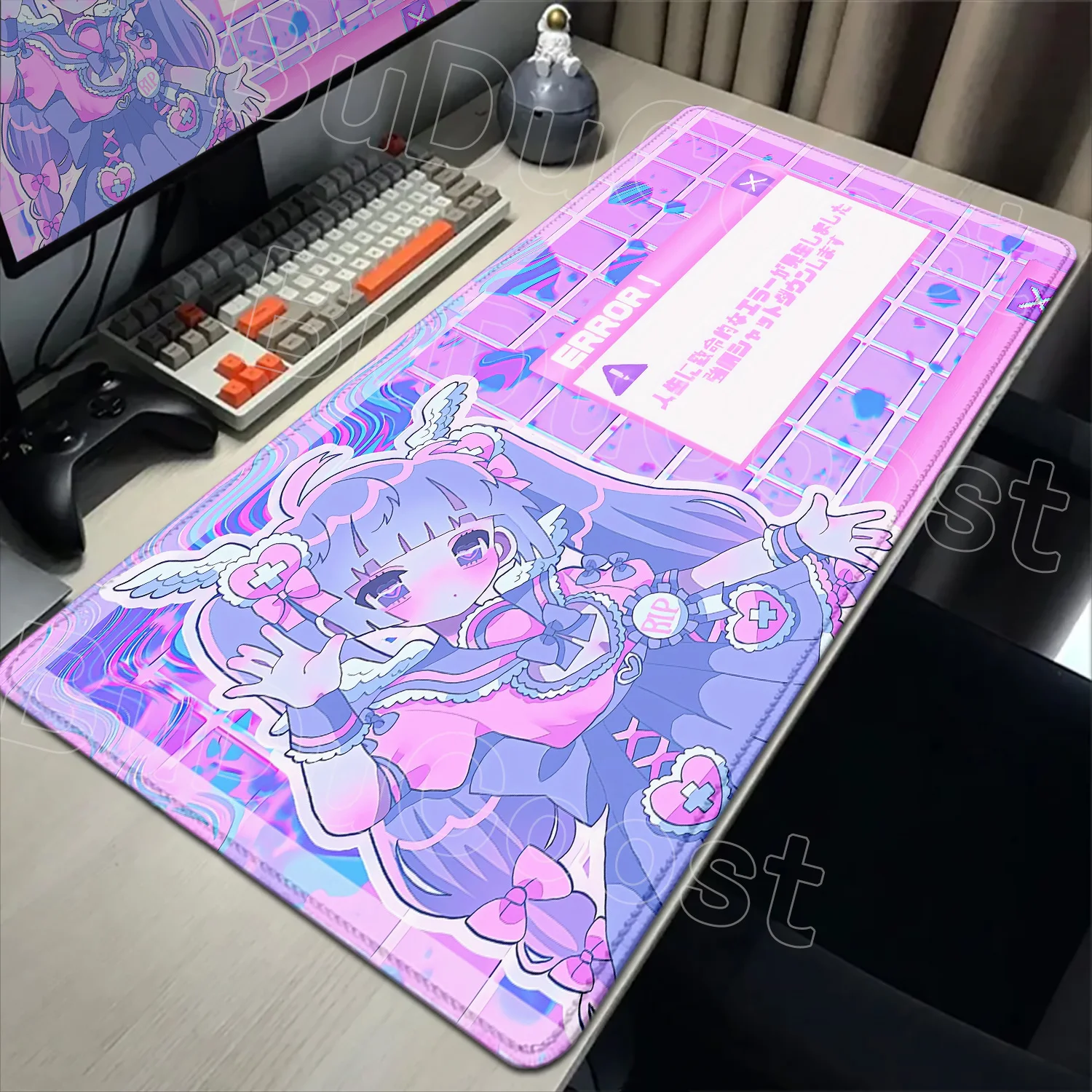 

Cute Anime Girl Mouse Pad Large E-sport Computer Keyboard Pad Mouse Mat Natural Rubber Anti-Slip Office Desk Pad Gift for Friend