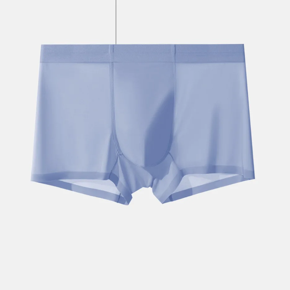 20D Ultra-Dünne Transparente Eisseide Herrenunterwäsche 3A Antibakterielle Atmungsaktive Schnelltrocknende Nahtlose Boxershorts