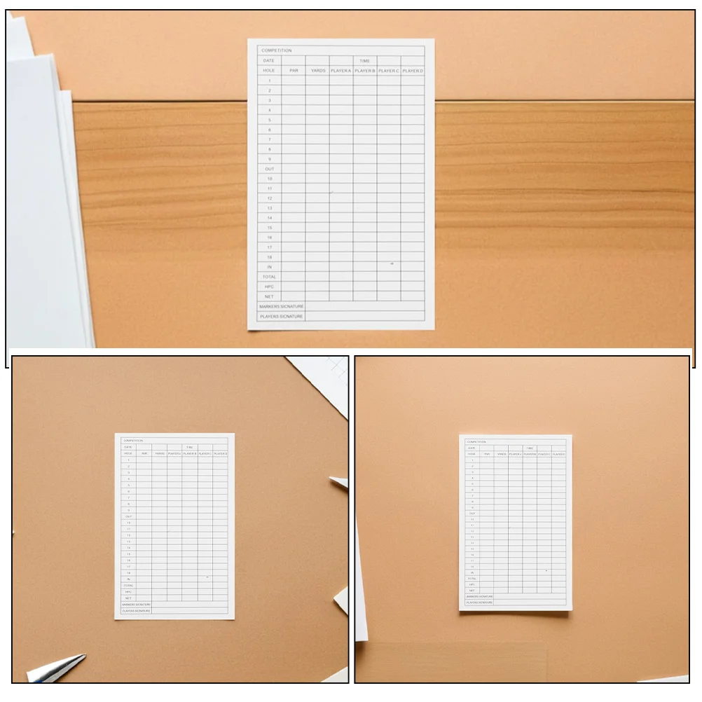 35Pcs Golf Heavy Duty Printing Score Cards for Accurate Stat Recording Golf