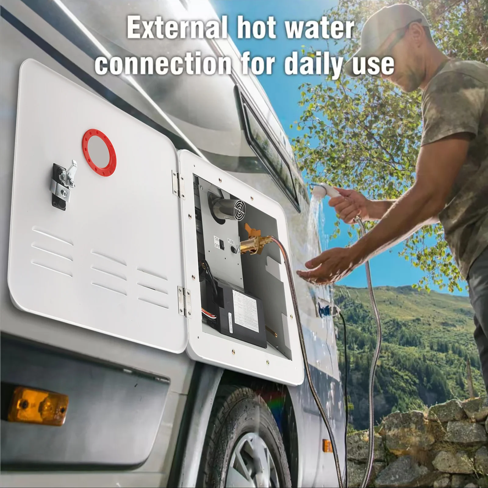 Artudatech RV سخان مياه رقمي بدون خزان غاز البروبان 65000BTU مع وحدة تحكم/ملحقات الدش مخرج حراري 18 كيلو وات