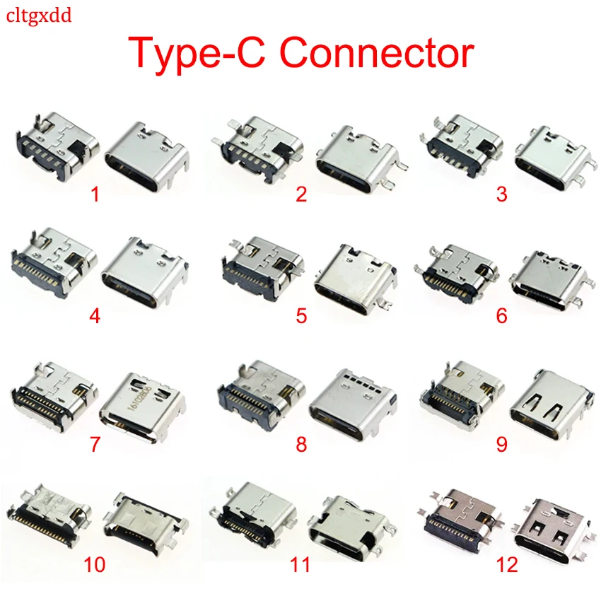 1 sztuka Typ C 6 12 24-pinowe złącze wtykowe USB 3.1 żeńskie dla Huawei Samsung Lenovo Wileyfox PCB Design DIY High Current