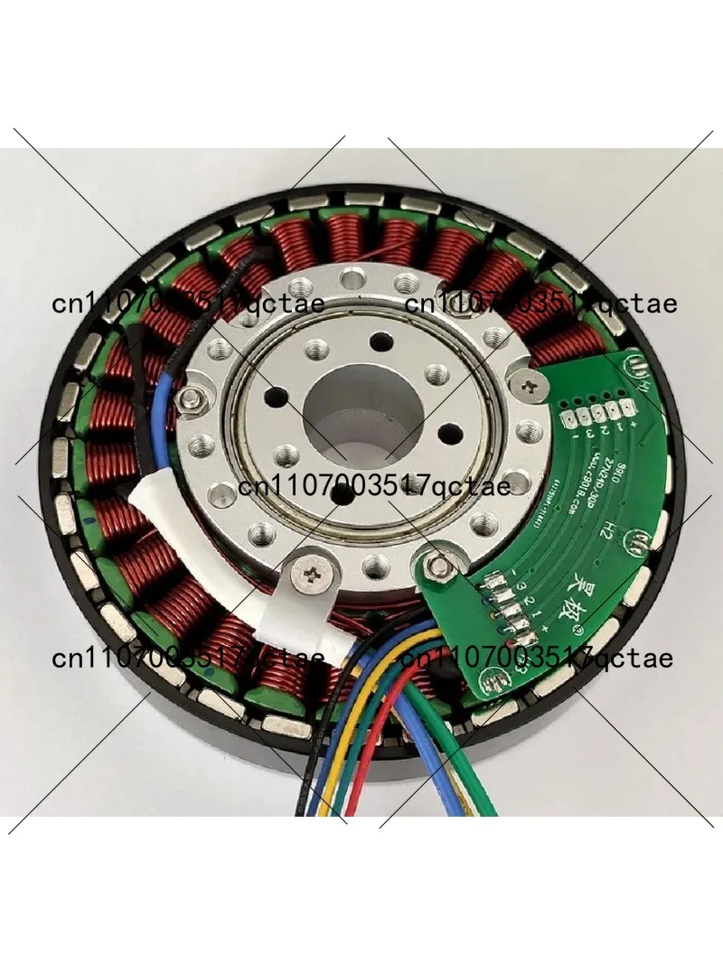 Hollow Shaft 3-Phase Brushless DC Motor, High Torque Disc Flat Motor 2.0Nm, Adjustable Speed with Driver