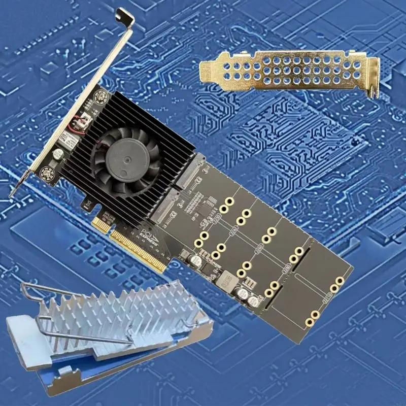 

CORA PCIe4.0 4Port M.2 NVMe SSDs Expansion Card Plugs And Play No BIOS Split Required