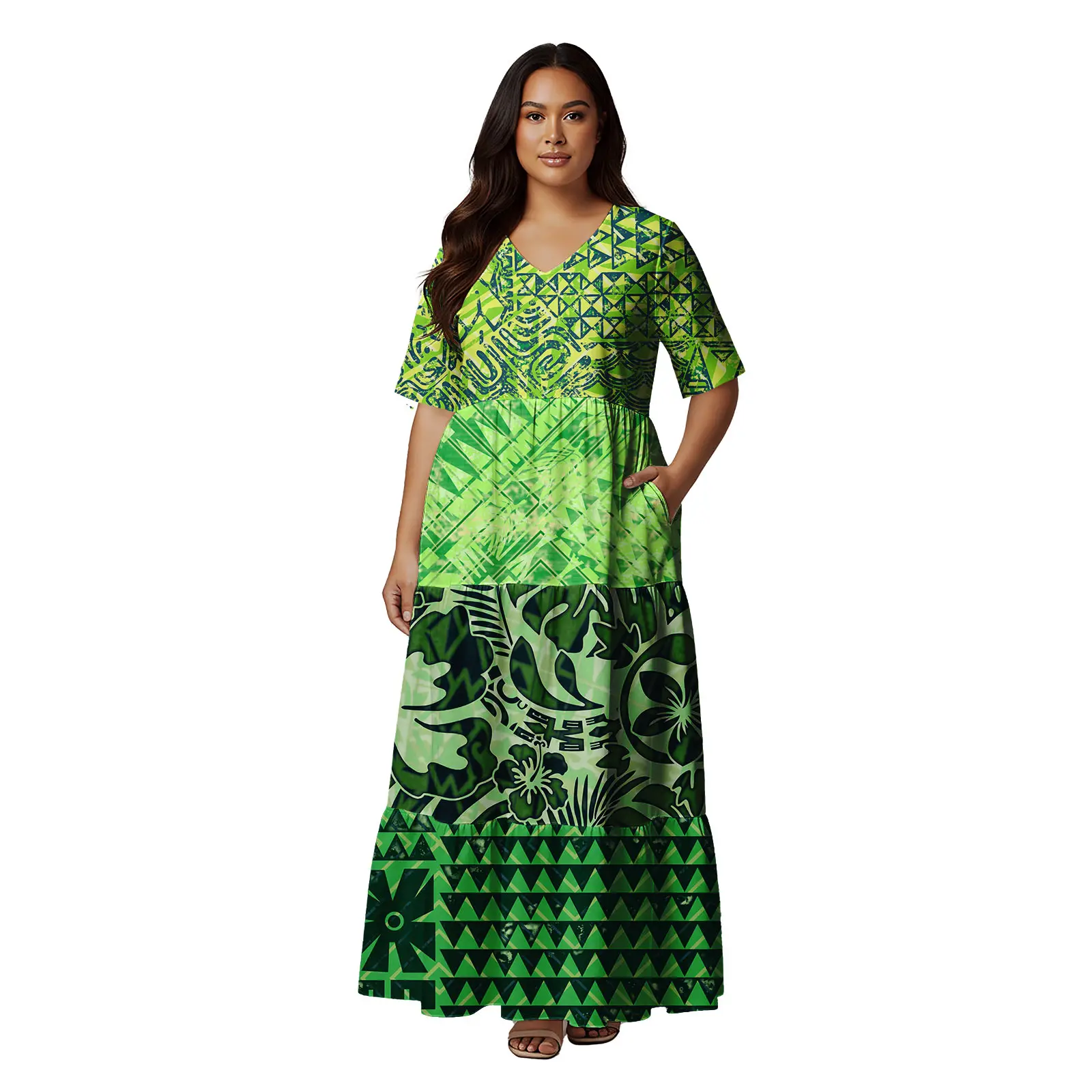Abiti da ballo 2026 Tribal Fiji Tribal Aloha Dress Plus Size Tasche Samoa Polinesiano Business Festa di nozze Abito lungo da donna