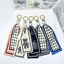 Stylish Waist Hanging Decoration Personality Silk Scarf Key Chains for Women Cute Handbag Pendant Fashion Jewelry Accessories