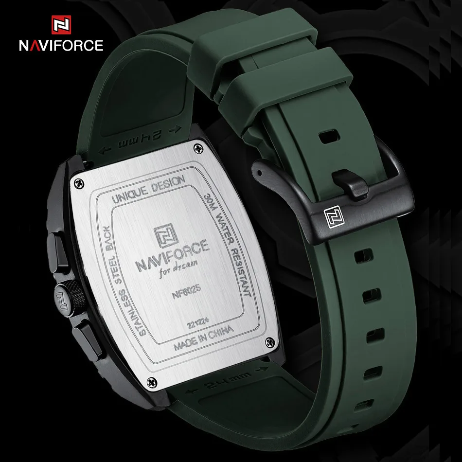 NAVIFORCE Brand 2023 New Men\'s Watches Luxury Silicone Strap Casual Quartz Wristwatches Sport Waterproof Clock Relogio Masculino