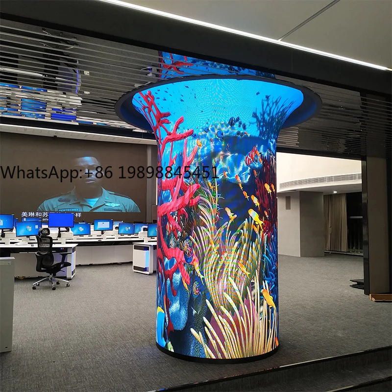 

High Definition Indoor 3D Advertising LED Screen 360 Curve Flexible Display Leds P1.5 P1.86 P2.5 P4 Soft Screen for Trade