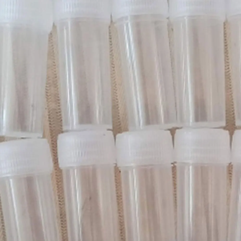 

50Pcs Small Sample Bottles 5Ml Portable Storage Containers Reusable Plastic Test Tubes with Screw Cap for Travel Powder Liquid