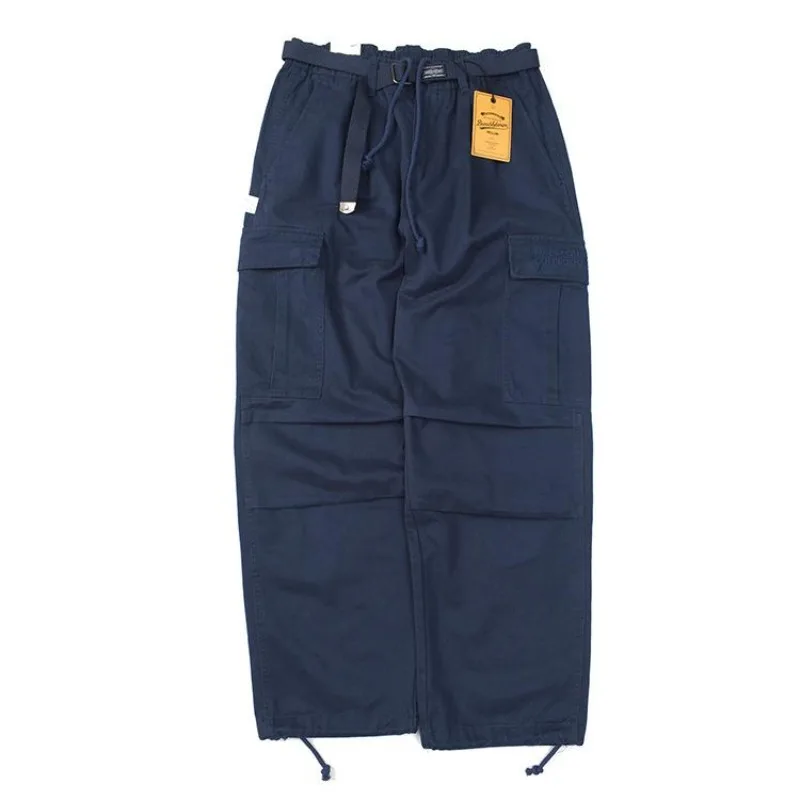 

Japanese Style Workwear Brand Casual Pants Retro Washed Multi-Pocket Cargo Pants for Men Loose Straight-Leg Trousers Outdoor