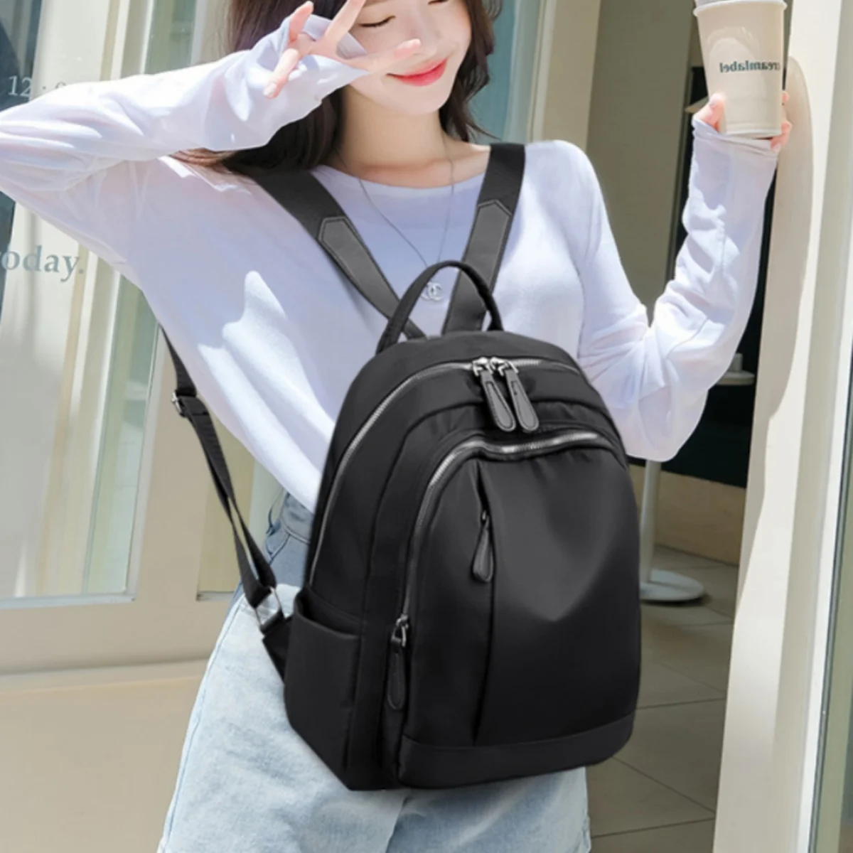 Leisure backpack, nylon cloth backpack, can be worn on one shoulder or crossbody, new unisex