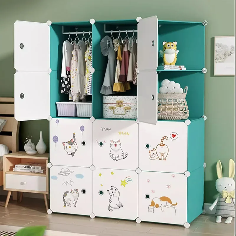 Storage Clothes Wardrobe Cupboard Bedroom Shelf Partitions Closet Cube Jewelry Waredrobe Fabric Cheap Muebles Salon Furniture