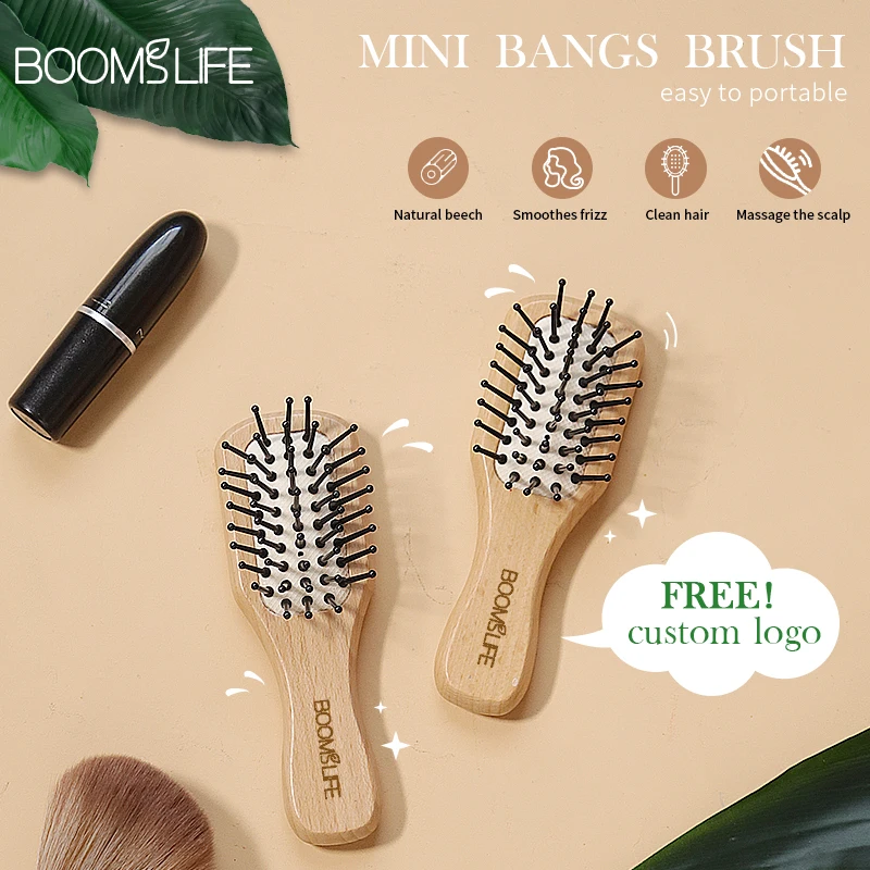 

Portable Pocket Hair Comb Mini Hair Brush Salon Styling Small Travel Wide Tooth Comb Wood HairBrush Airbag Head Massage Brush