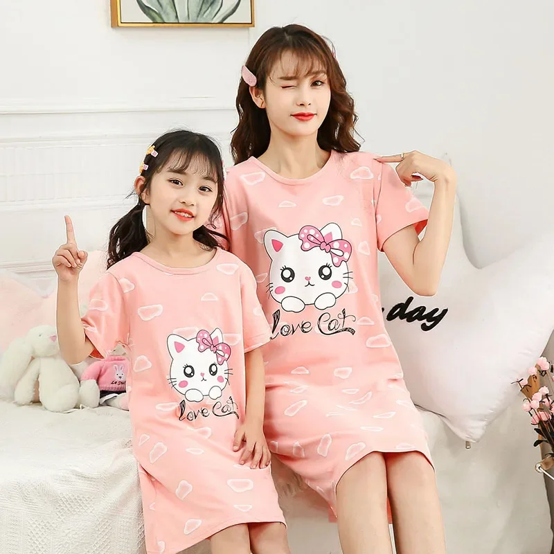 Summer Girl Cartoon Nightdress Princess Dress Children Pajamas Nightgowns For Girls Kids Night Dress Girl Cotton Sleeping Dress