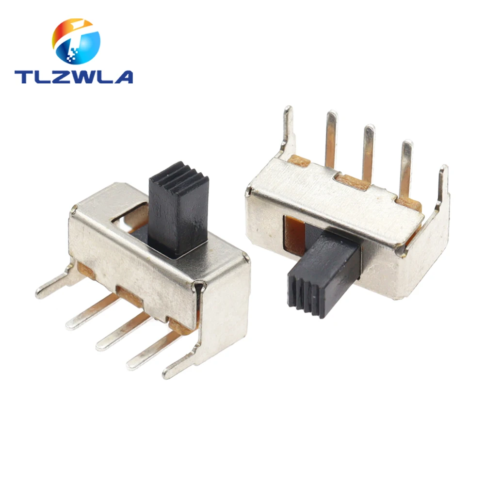 10PCS SS12F23 SS12F23VG5 0.5A 50V Toggle Switch 3PIN 1P2T 90 Degree Curved Needle Slide Switch Handle high 5mm