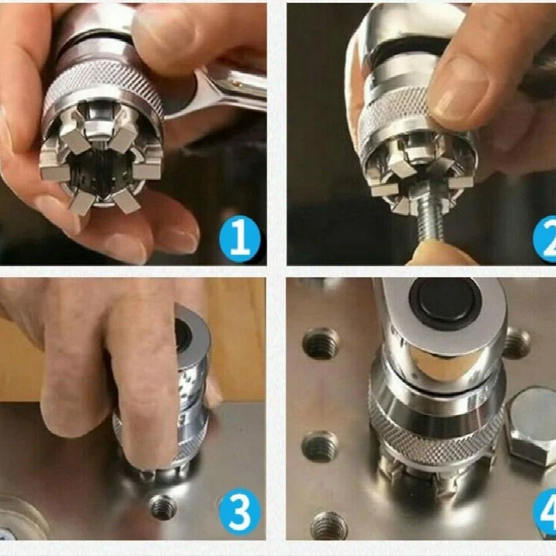 1pc 3/8 Polegada unidade 10-19mm ajustável hex universal soquete torque catraca soquete adaptador chave cabeça manga ferramenta de reparo